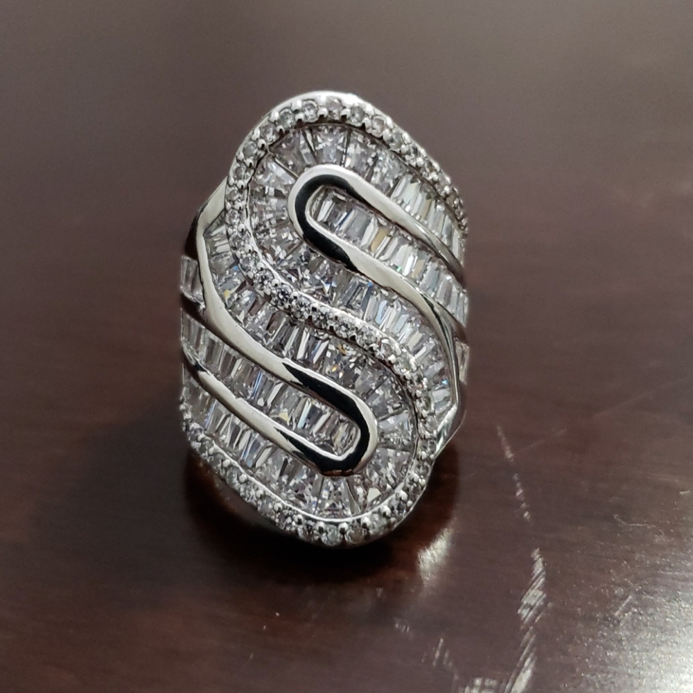 White Sapphire  Baguette Ring